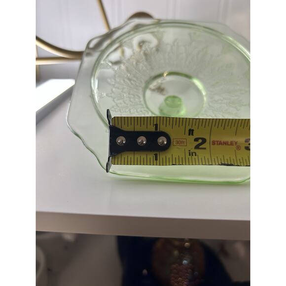 Uranium Glass Cookie Biscuit Jar Anchor Hocking Princess Green Depression Vintag - Picture 8 of 12